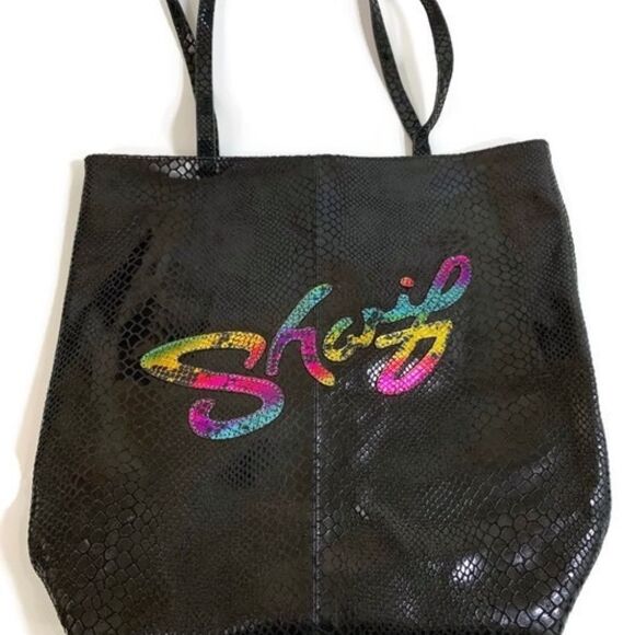 NWT Sharif Black Snakeskin Logo Tote/Wrist…